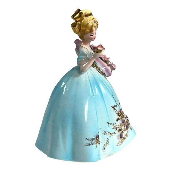 Vtg Josef Originals Lady Figurine A Mother's World Series Pink Roses Big Bow 7.5 - Picture 2 of 6